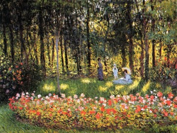 La famille de l’artiste dans le jardin Claude Monet Peinture à l'huile